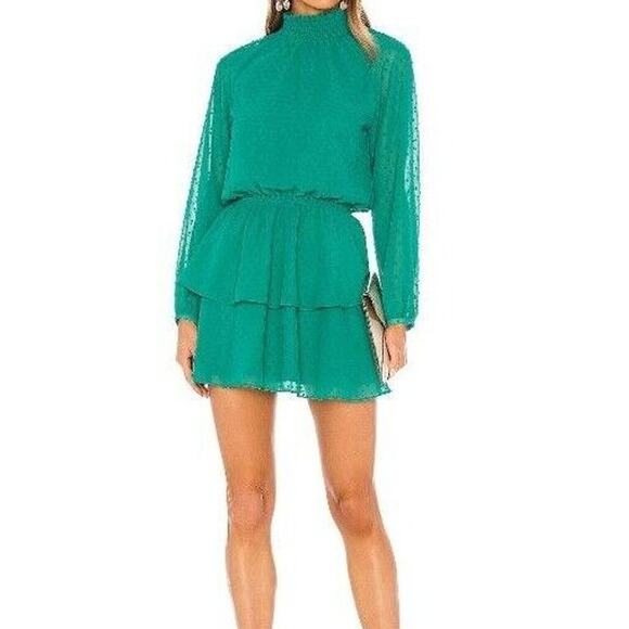 Yumi Kim Class Act Emerald Green Flirty Flowy Dress NWOT S - Picture 1 of 10